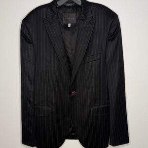 John Richmond The Blitz Pinstripe Blazer 100% Virgin Wool Gray Size 18